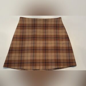 Wilfred Classic Mini Skirt in Tan and Brown - size 2
